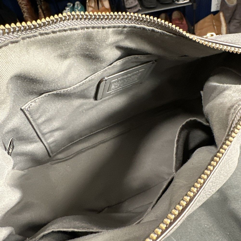 Coach F76697 Jes Colorblock Hobo Heather Gray/Black Pebbled Leather Shoulder Bag - Picture 7 of 12